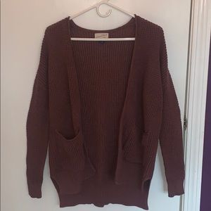 mauve cardigan